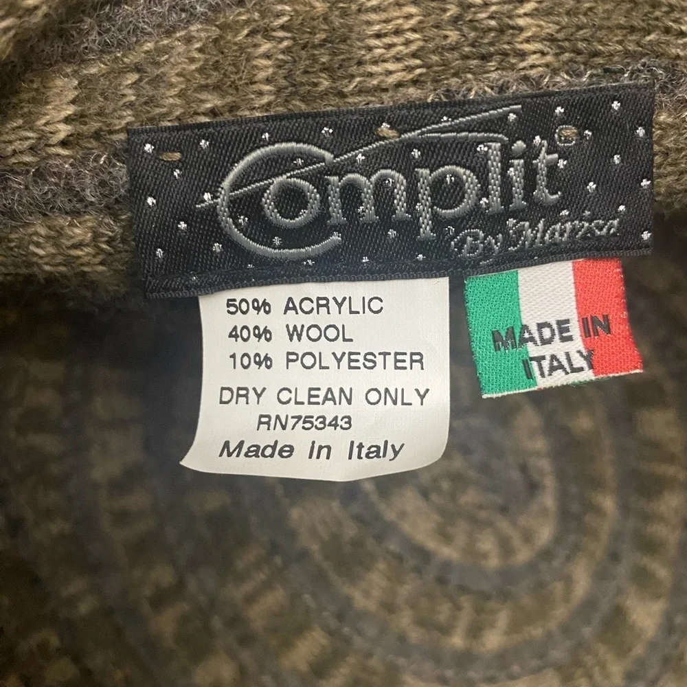 Complit By Marisa Vintage Wool Blend Felted Cloche Hat Gray Made Italy Flower
